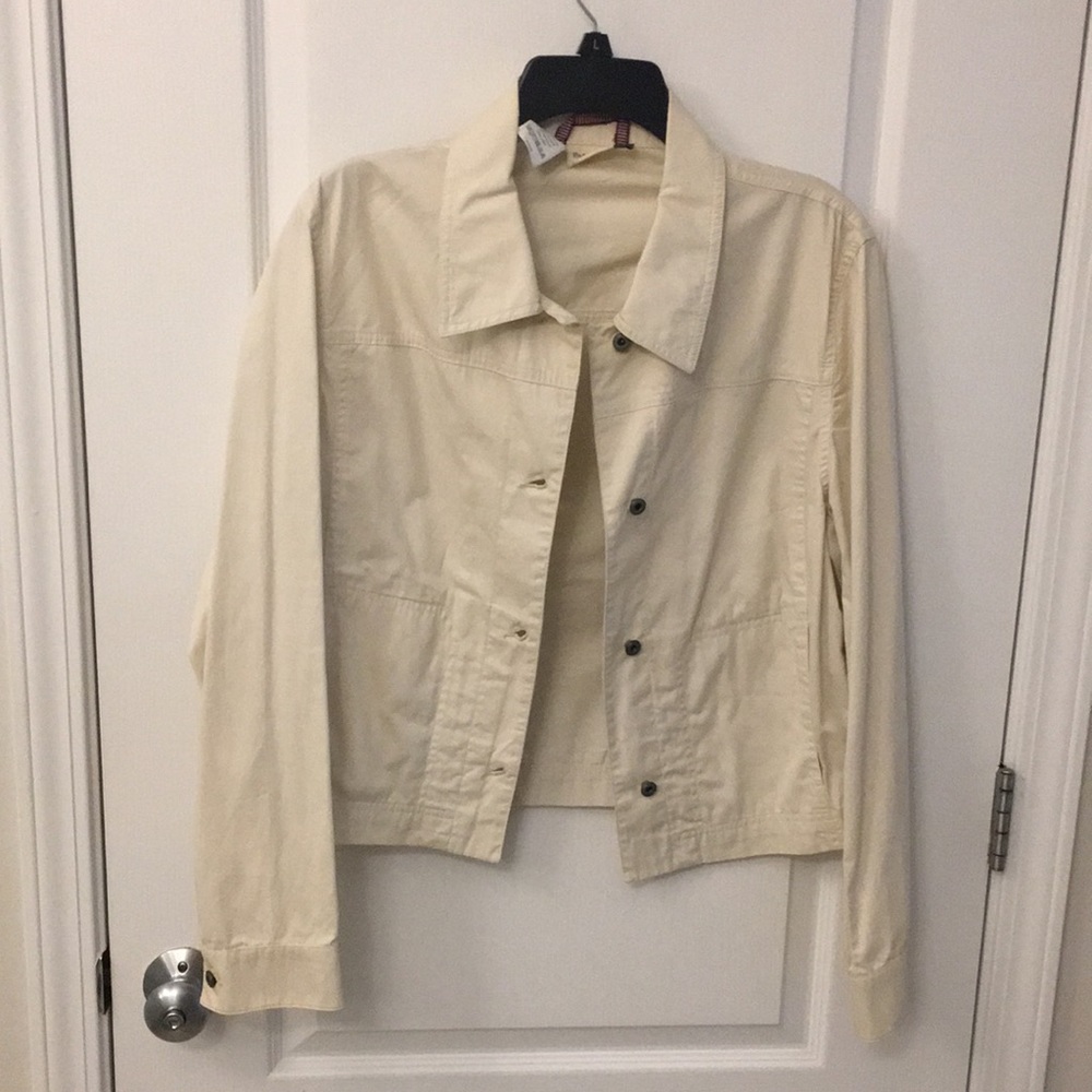 Part Two Cream Velvety / Suede-Like Jeans-Style Jacket